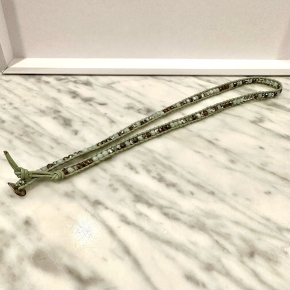 Chan Luu Light Green Leather Wrap Bracelet - Picture 4 of 4